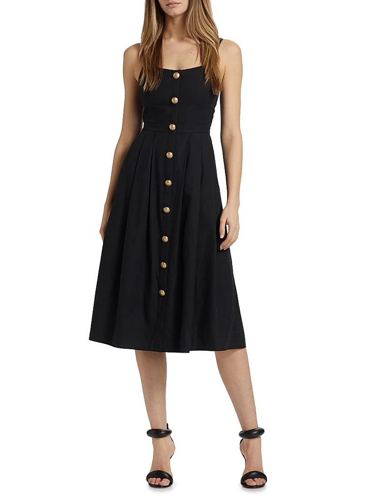 L'Agence Esmeralda Cotton-Blend Sleeveless Midi-Dress 3