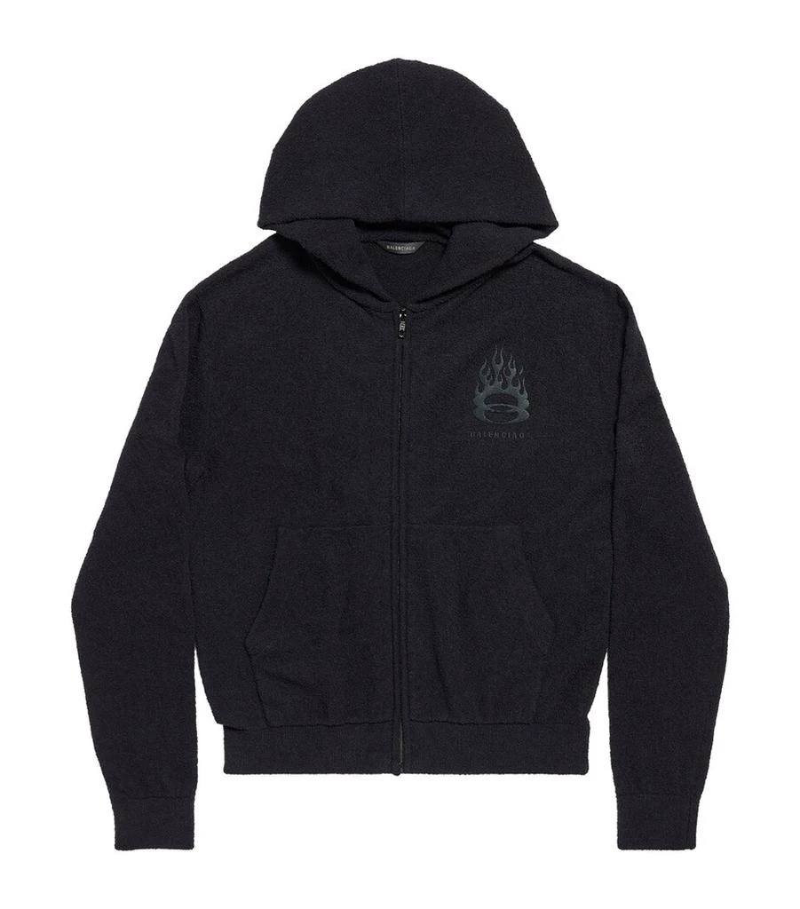 Balenciaga Flame Logo Zip-Up Hoodie 1