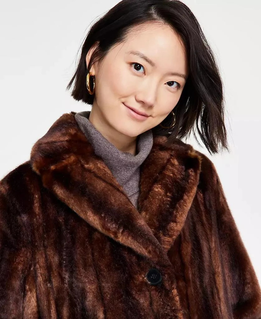 JONES NEW YORK Women's Faux-Fur Single-Breasted Blazer Coat 3
