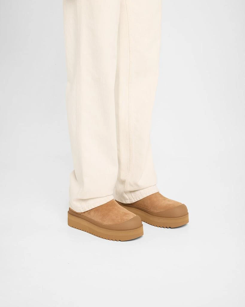 Tory Burch Mellow Suede Shearling Buckle Platform Booties 2