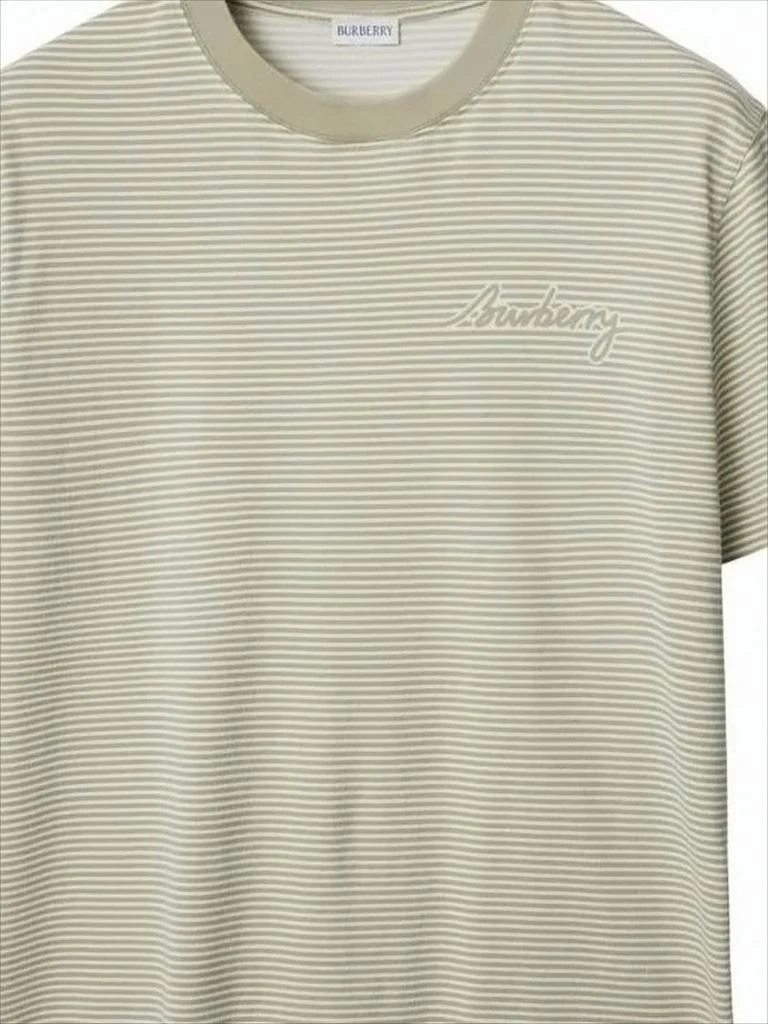 Burberry Horizontal Stripe Short-Sleeve T-Shirt with Embroidered Logo 2