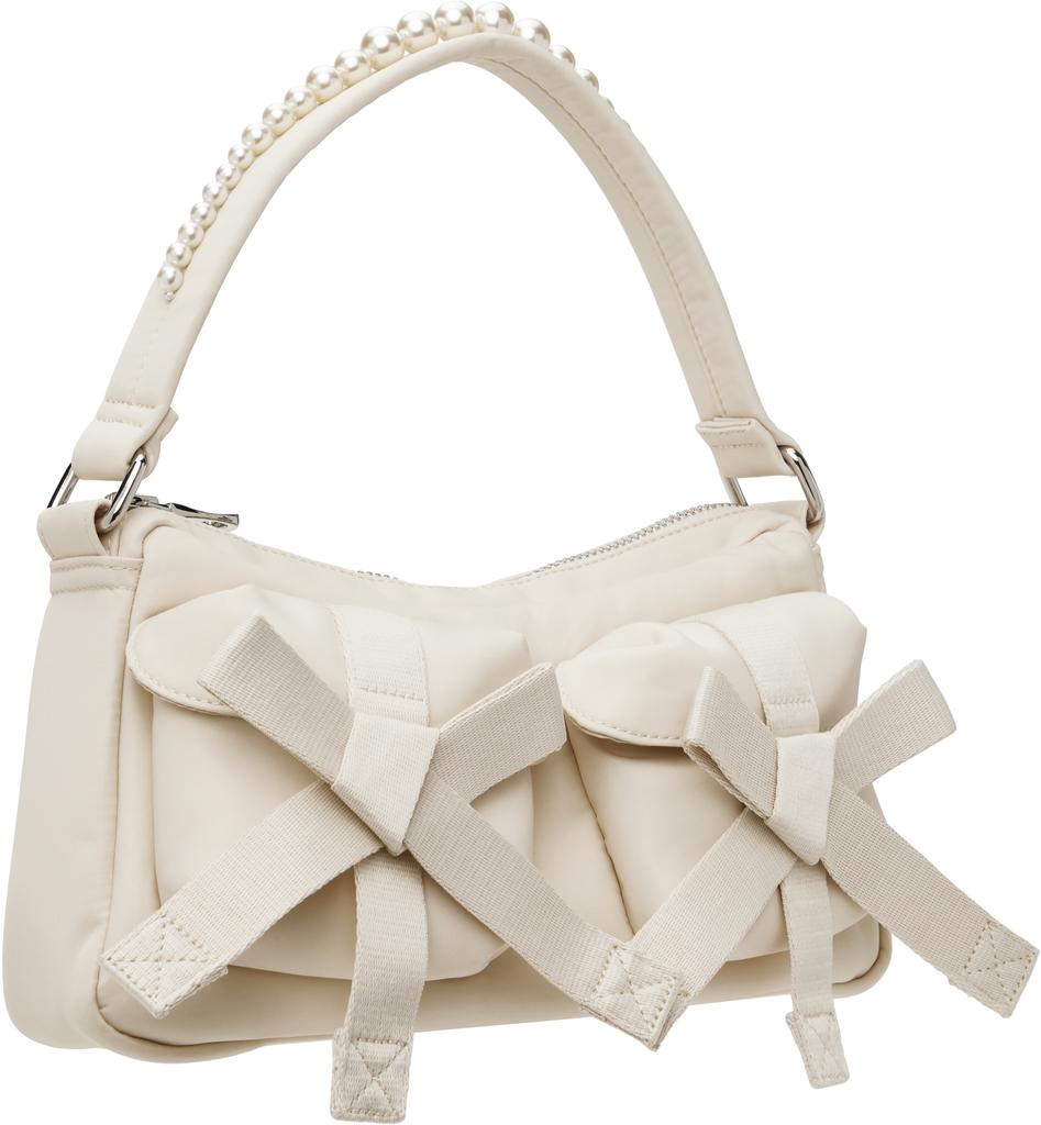 Simone Rocha Off-White Beaded Utility Bow Pochette Bag