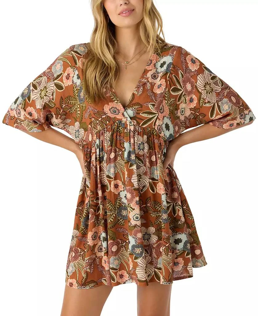 O'Neill Juniors' Rosemary V-Neck Woven Dolman-Sleeve Mini Dress 4