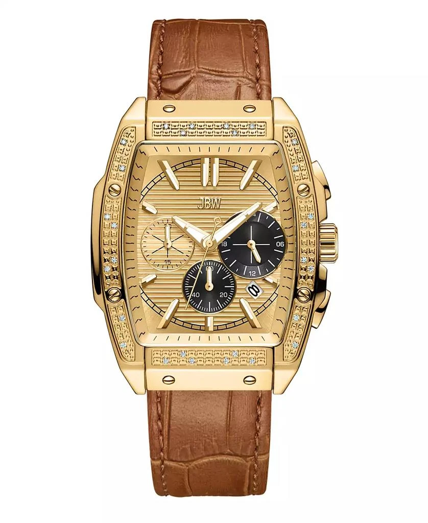 Jbw Men's Echelon Chronograph Brown Genuine Calf Leather Watch 1