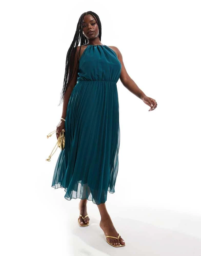 bottle green midi dress HM Loth Dresser