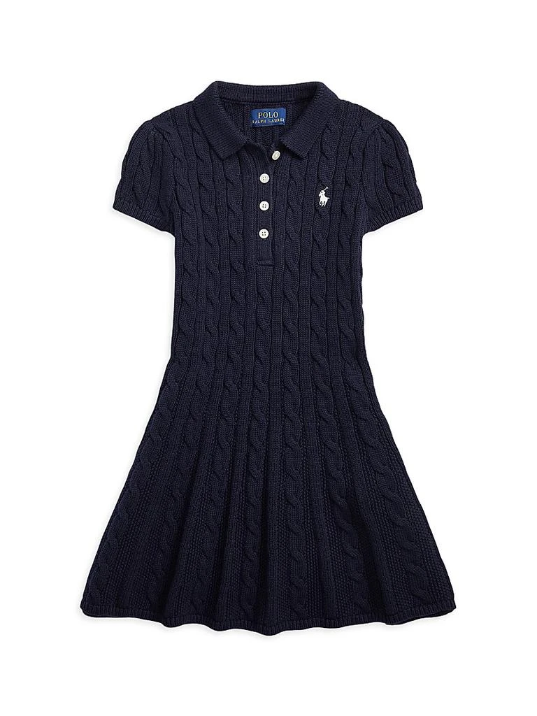 Ralph Lauren Little Girl's & Girl's Cable-Knit Cotton Polo Sweaterdress 1