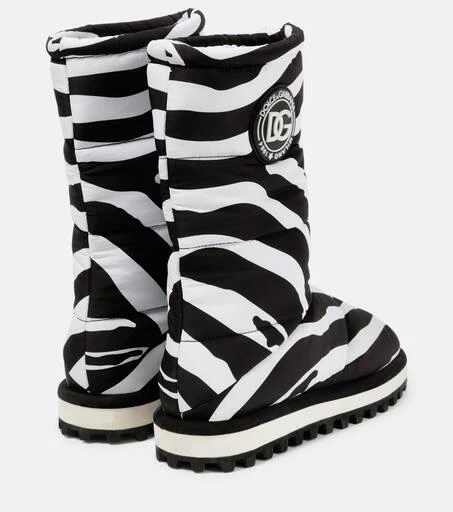 Dolce 
Gabbana Zebra-print padded nylon snow boots 3