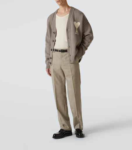 AMI Virgin wool canvas straight pants
