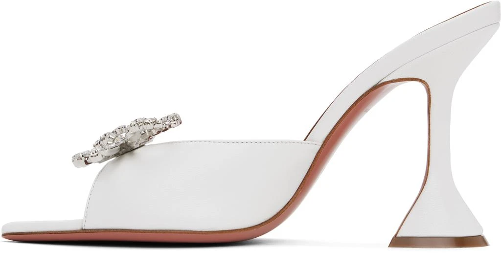 Amina Muaddi White Rosie Slipper Heeled Sandals 3