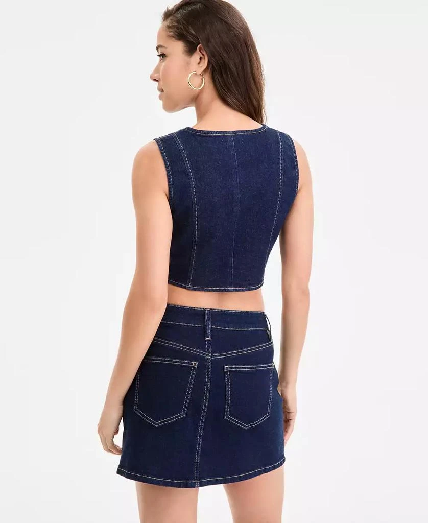 Bar III Women's Denim Corset Top, Exclusively at Macy's 4