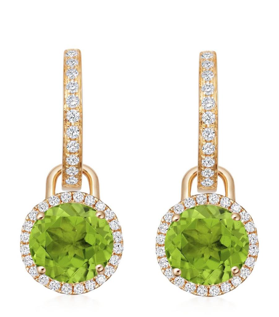 Kiki McDonough Mini Yellow Gold, Diamond and Peridot Grace Drop Earrings