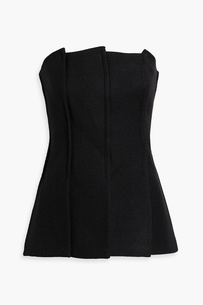 Proenza Schouler Corinne strapless gabardine peplum top