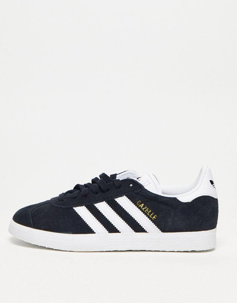 Adidas adidas Originals Gazelle trainers in black with white detail 1