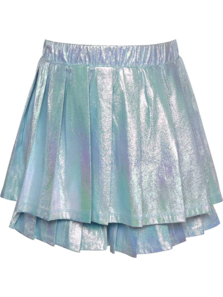 Hannah Banana Hannah Banana - Girl's Brooklyn Metallic Pleated 2 Tier Skort