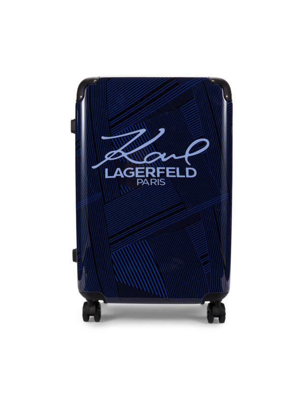 Karl Lagerfeld Paris 24 Inch Peri Striped Spinner Suitcase