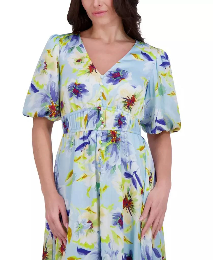 Kensie Women's Floral-Print Puff-Sleeve Maxi Dress 3