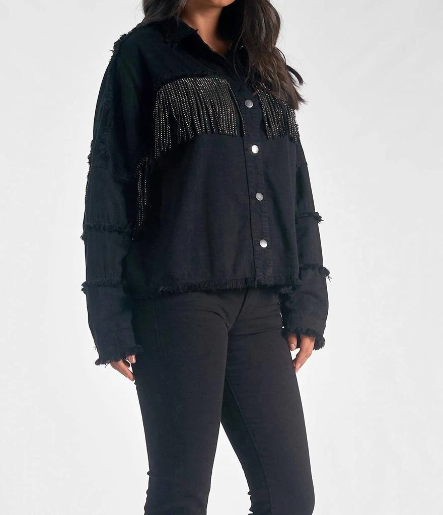 Elan Button Up Jacket In Black 2