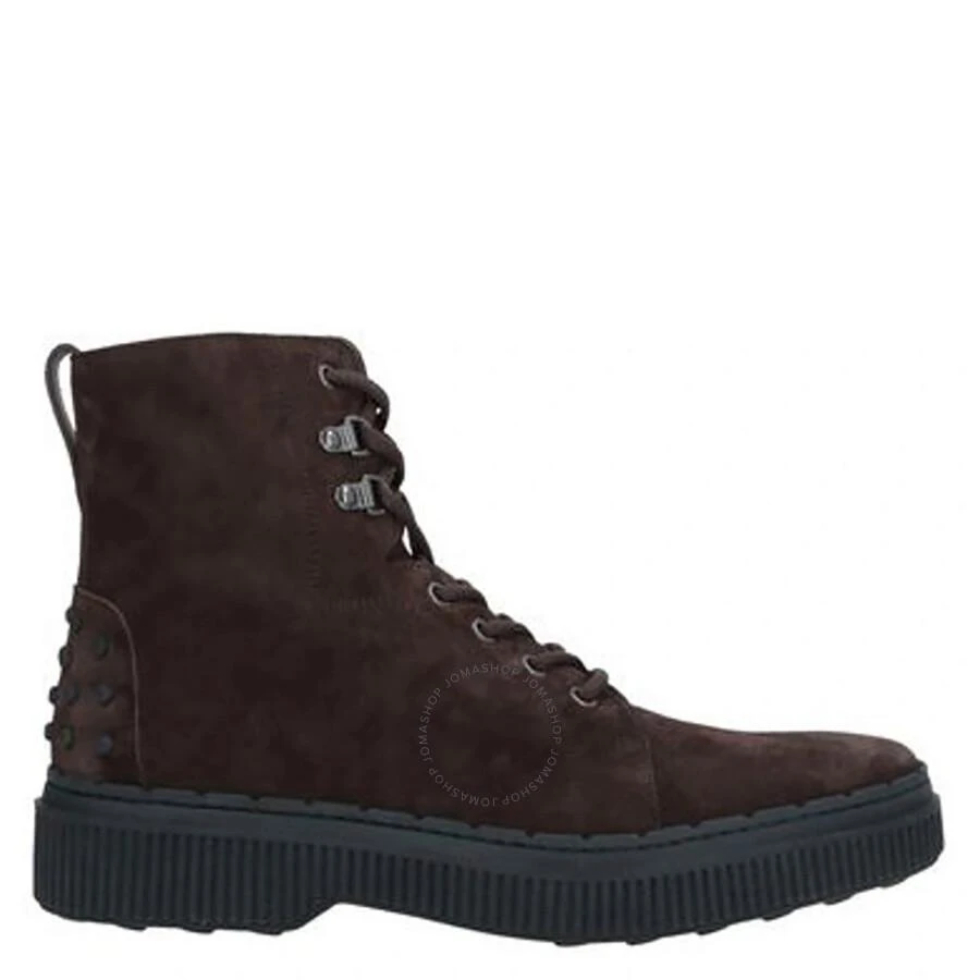 Tod's Men's Dark Brown Nuovo Stivaletto Gomma Suede Lace-Up Ankle Boots 1