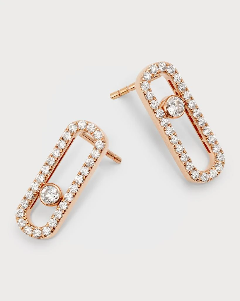 Messika MOVE UNO 18K ROSE GOLD DIAMOND PAVE STUDS 3