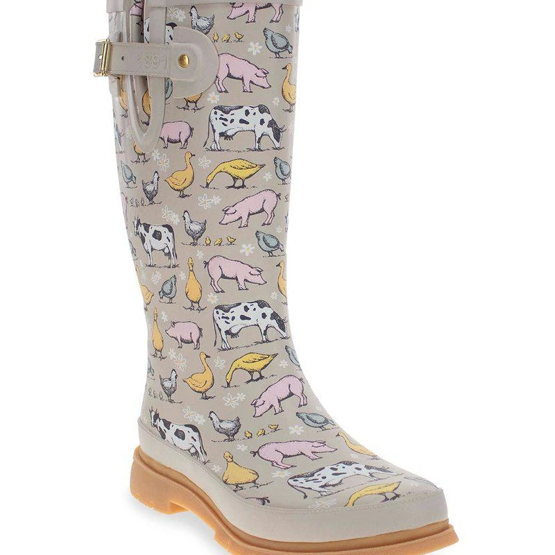 Western Chief Women's Farmhouse Tall Rain Boot Taupe 2