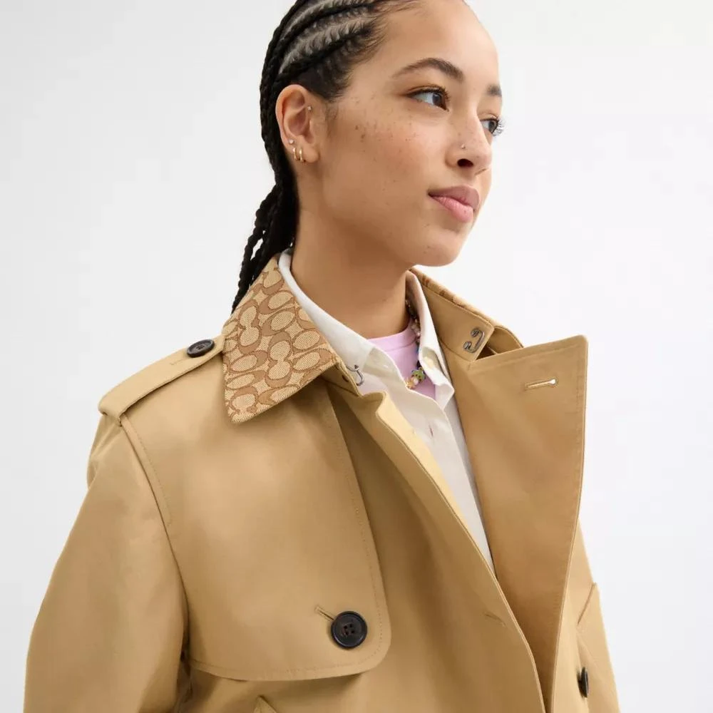 Coach Short Trench Coat With Signature Collar 4