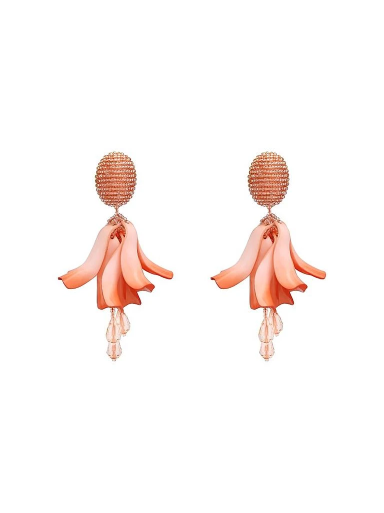 Oscar de la Renta 24K-Gold-Plated 
Mixed-Media Petal Drop Earrings