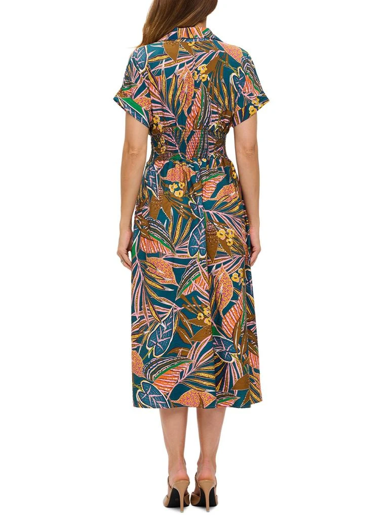 Renee C. Ruched Tropical-Print Midi-Dress 2