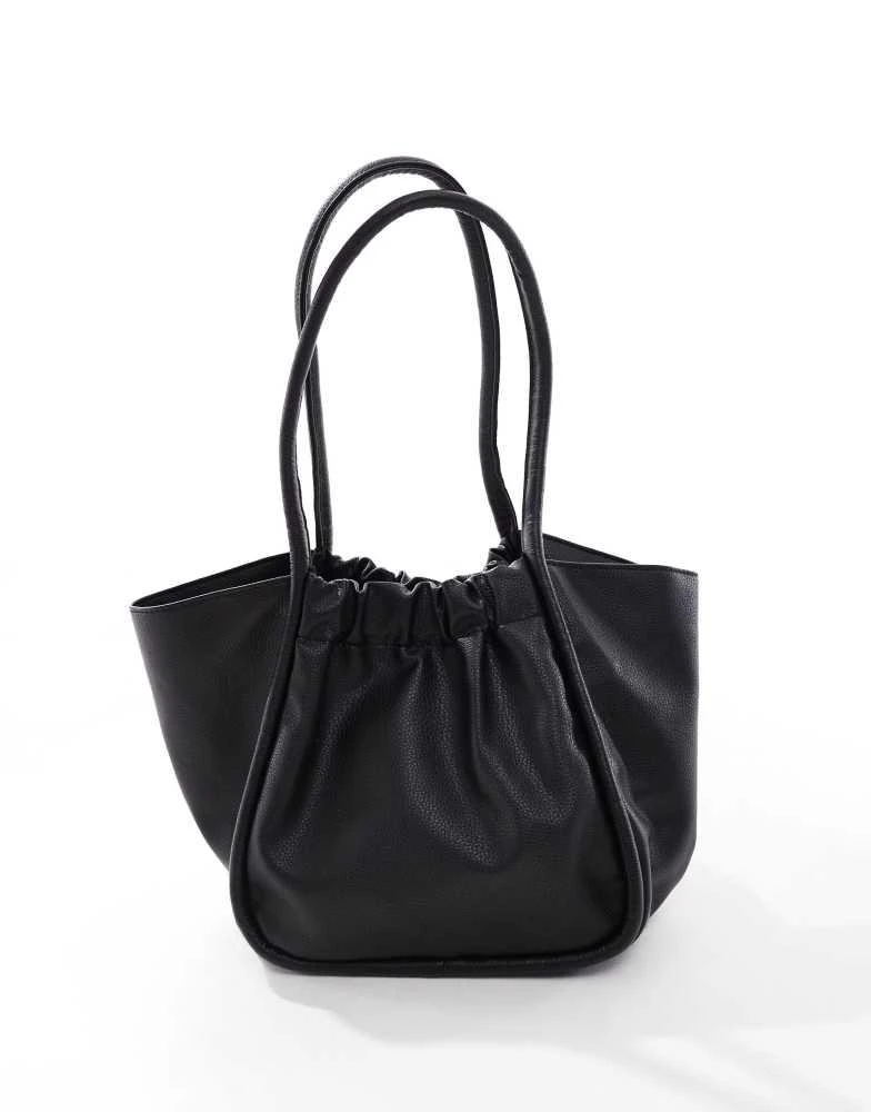 French Connection French Connection gathered detail tote bag in black 1