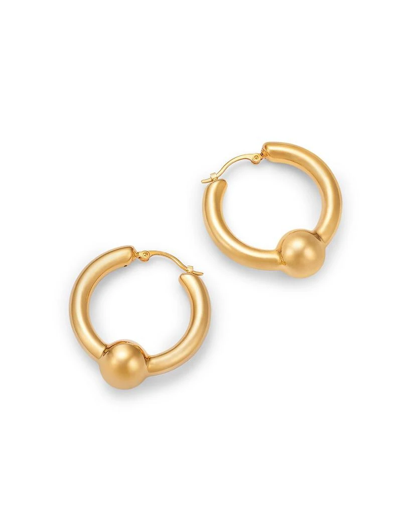Bloomingdale's Fine Collection Polished Bead Hoop Earrings in 14K Yellow Gold 3