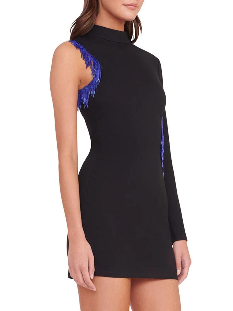 staud kirsten beaded mini dress Christine Beaded Sequin Lace-Up Mini Dress