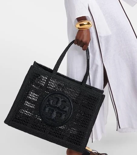 Tory Burch Ella Large crochet raffia tote bag 2