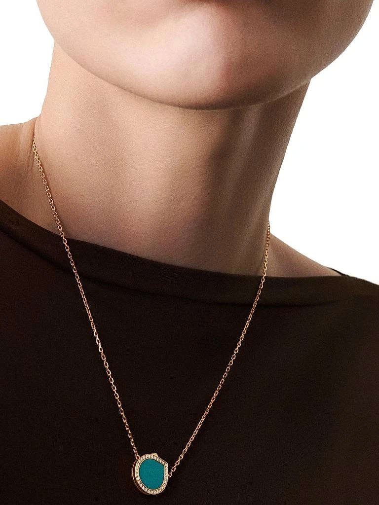 Repossi Antifer 18K Rose Gold, Turquoise & 0.18 TCW Diamond Pendant Necklace 2