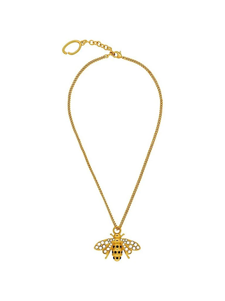 Oscar de la Renta 24K-Gold-Plated 
Glass Crystal Bee Pendant Necklace