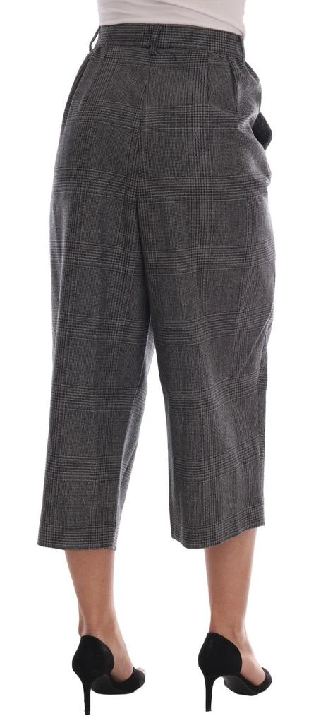 Dolce & Gabbana Elegant Gray Check Capri Wool Pants 3