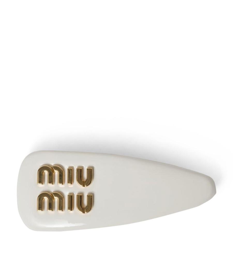 Miu Miu Leather Logo Hair Clip