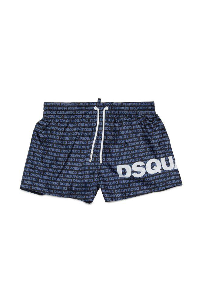 DSQUARED2 Dsquared2 Kids Logo Printed Drawstring Swim Shorts
