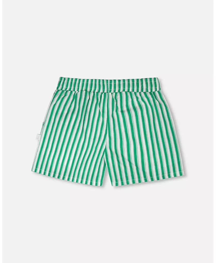 Deux par Deux Toddler Girls Striped Shorts Green - Toddler|Child 4
