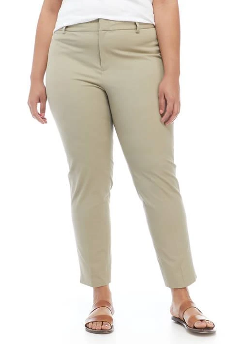 Crown & Ivy™ Ivy Plus Size Cary Fly Front Bi Stretch Pants 1