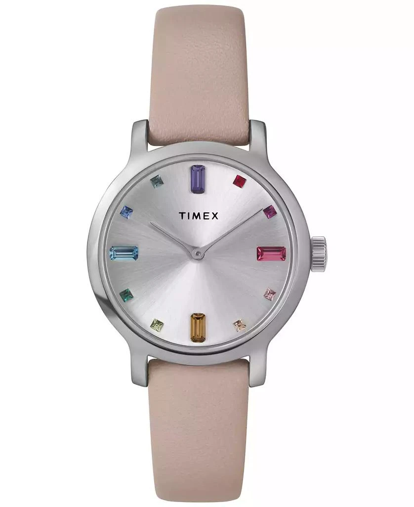 Timex Women's Analog Pink Leather Strap Watch, 31mm 1