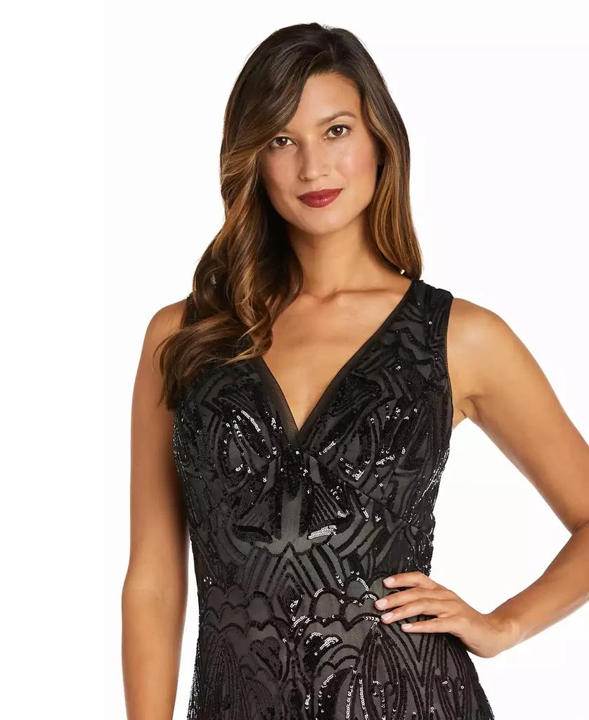 R & M Richards Petite Sequinned-Pattern Evening Gown 3
