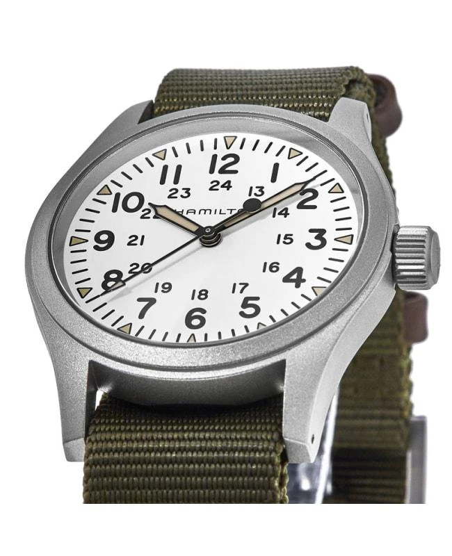 Hamilton Hamilton Khaki Field Mechanical White Dial Fabric Strap Men's Watch H69439411 2