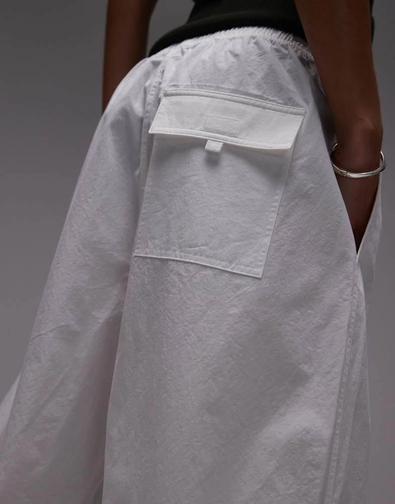 ARKET ARKET sheer poplin pull-on trousers in white 3