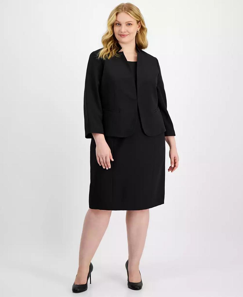Le Suit Plus Size Cutout Kissing Jacket & Sheath Dress Suit