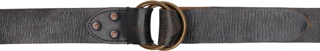 RRL Brown Distressed Leather Double–O-Ring Belt 1