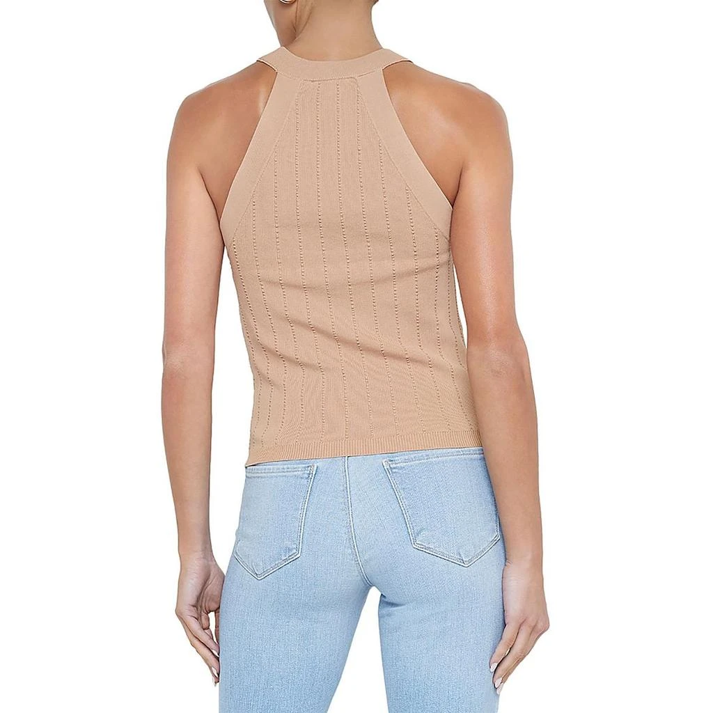 L'Agence Womens Embellished Ribbed Trim Tank Top 2