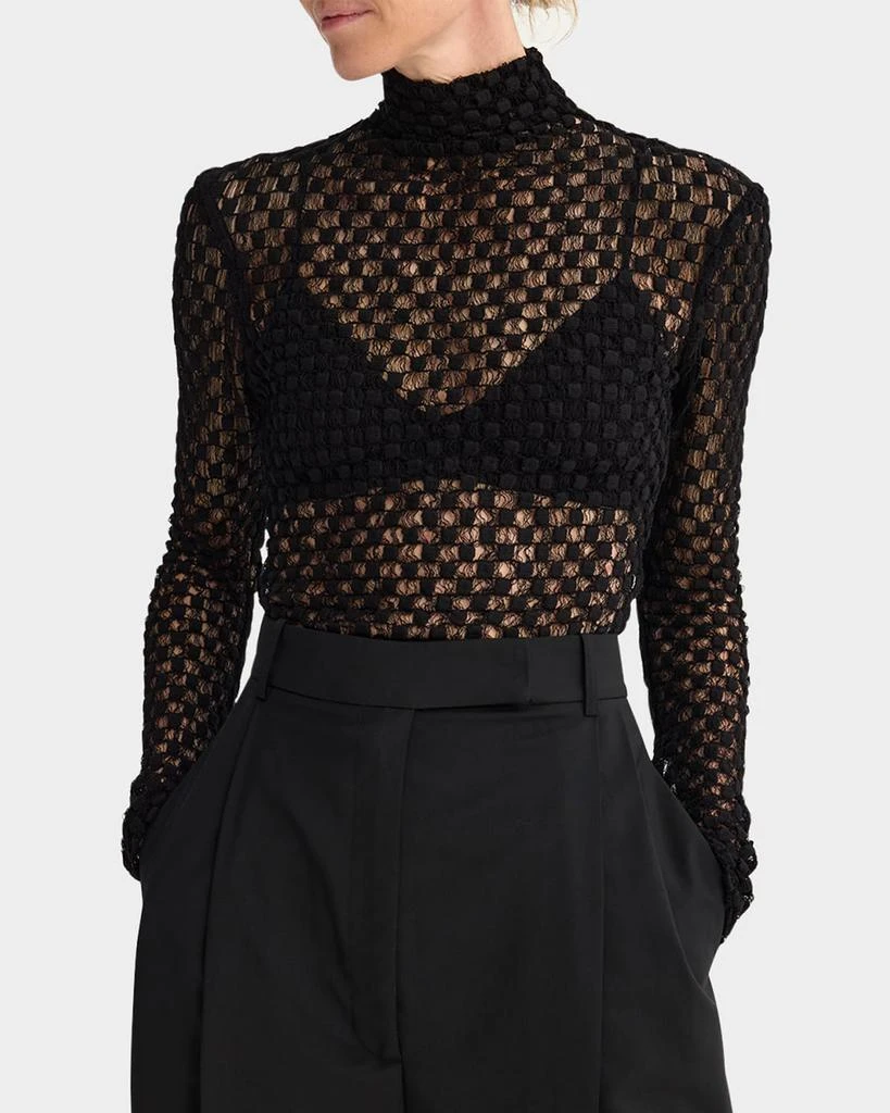 Rohe Geometric Lace Turtleneck Top 5