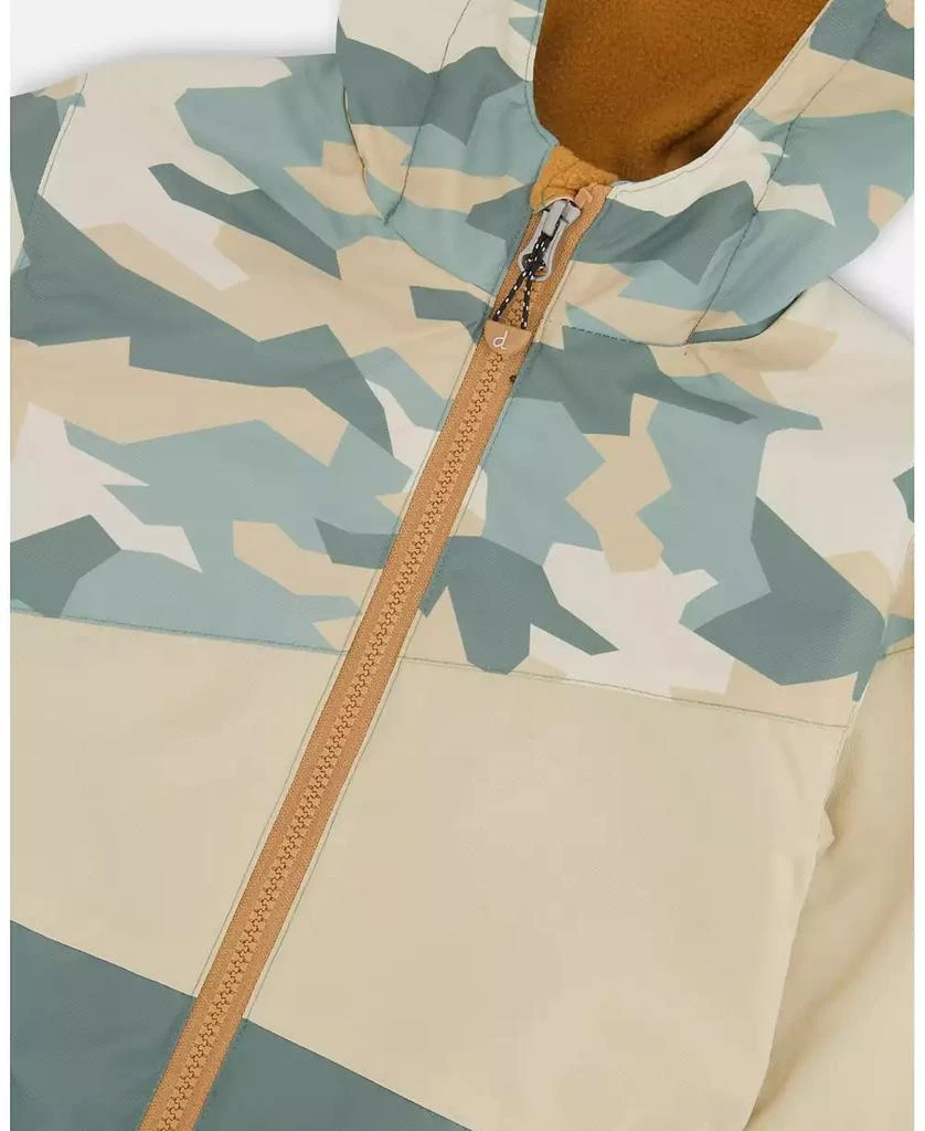 Deux par Deux Big Boys Mid-Season Jacket Green Camouflage Print 5
