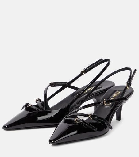 Miu Miu Patent leather slingback pumps 5