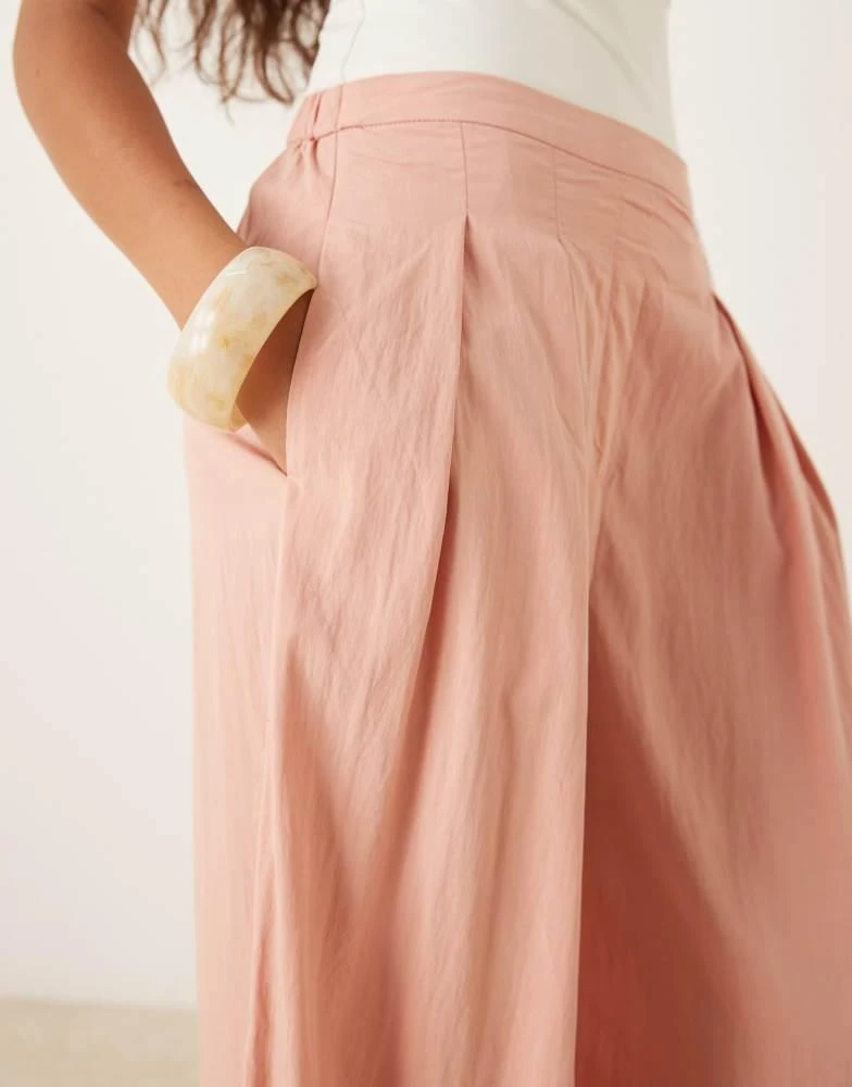 Mango Mango light weight wide leg trousers in blush pink 4