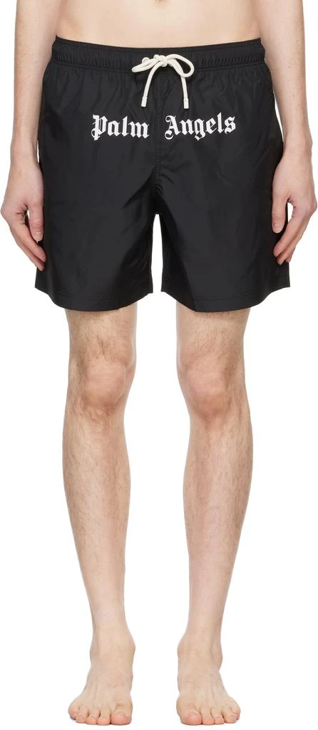 Palm Angels Black Classic Logo Swim Shorts 1